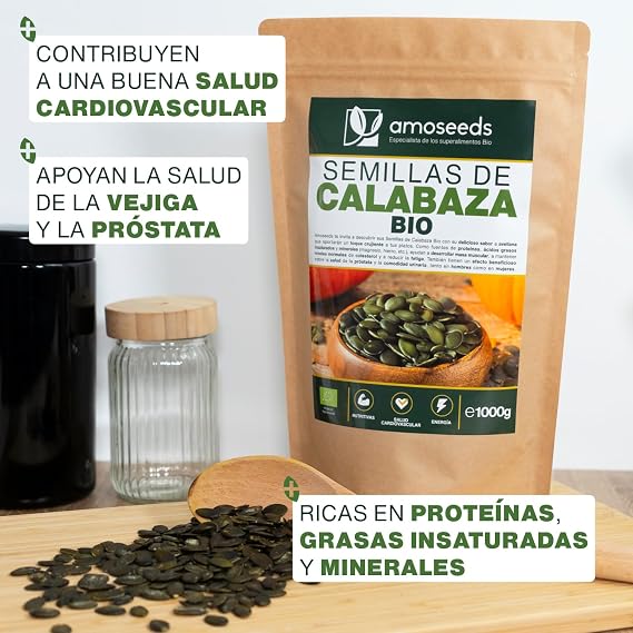 Pumpkin Seeds BIO 1 kg | Cucurbita pepo, Europe | Unroasted, Unsalted