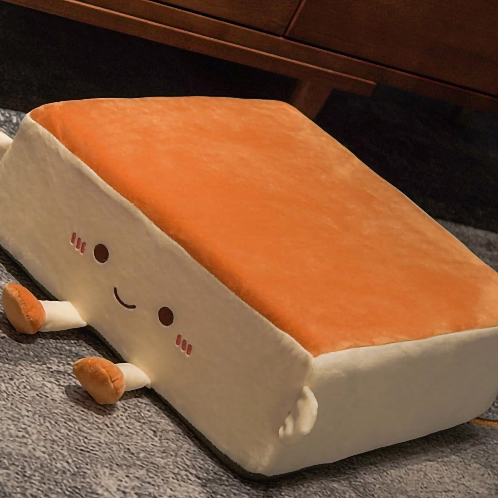 Cojín de Suelo con Forma de Dibujos Animados, Grueso, con Diseño Antideslizante, para Decoración del Hogar, Oficina, Coche, 1 Cojín para Asientos (Peluche con Forma de rombo marrón.)