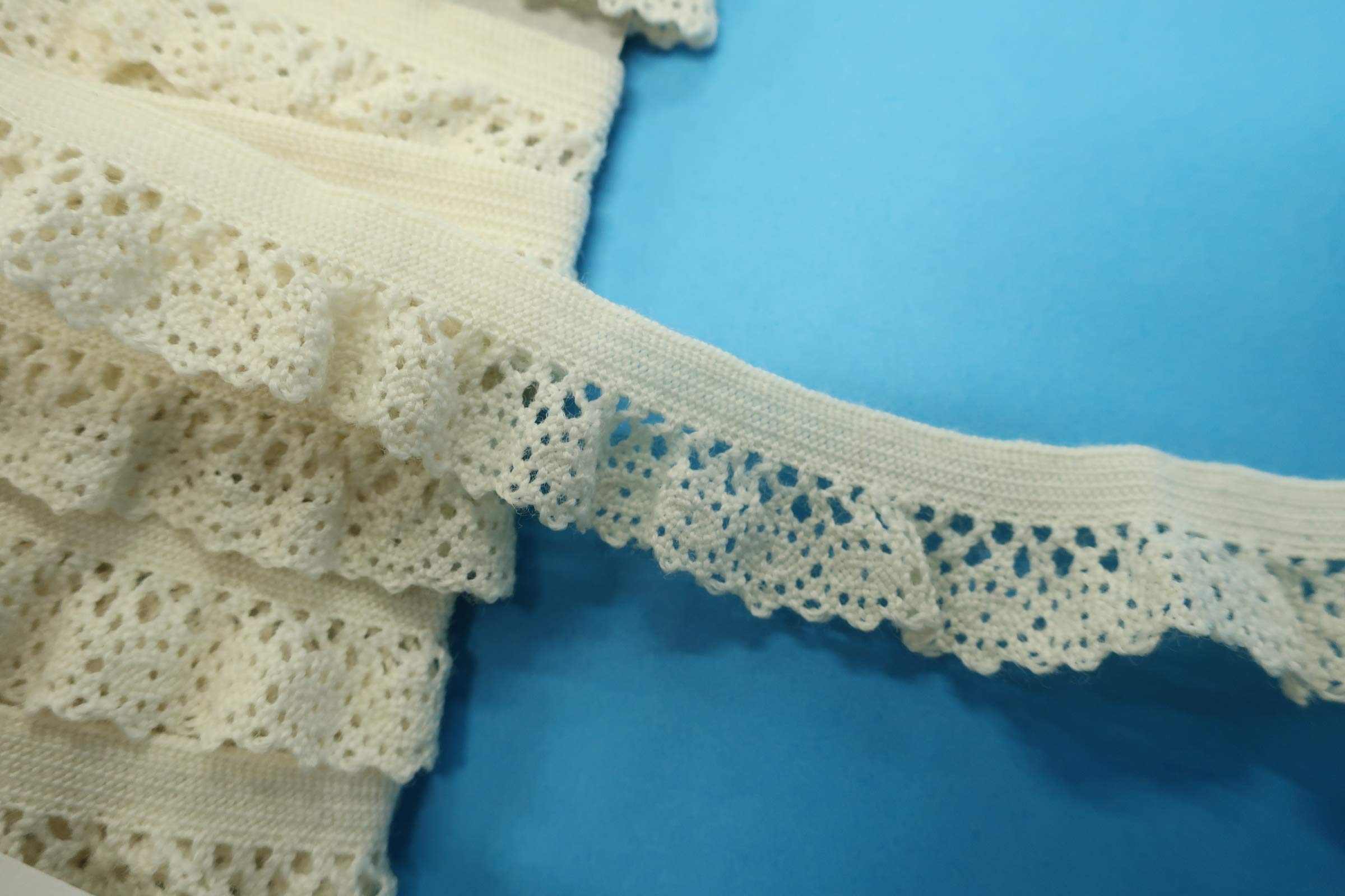 Amazon.co.jp: ウールフリルレース ゴム入り 21mm幅 生成り ベージュ系  