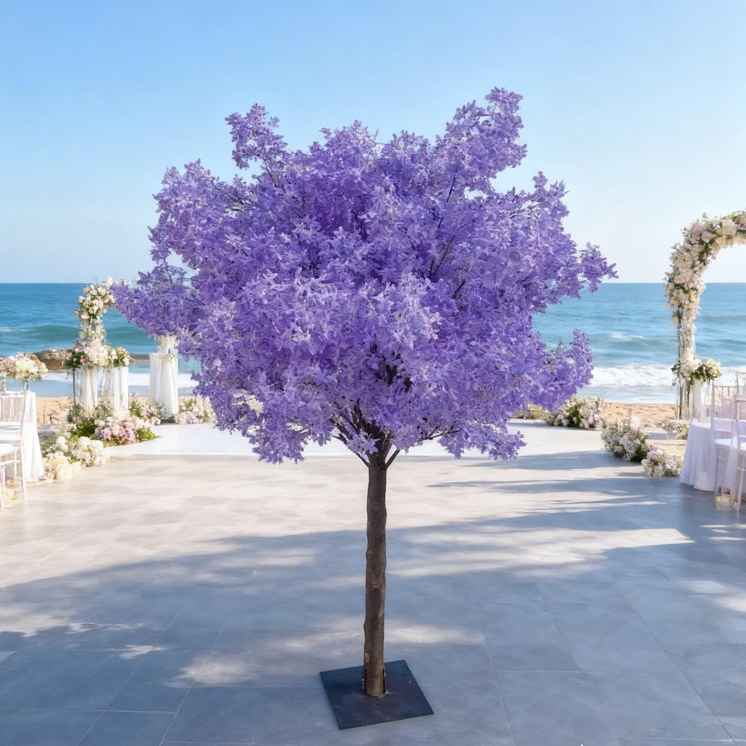 Artificial Cherry BlossomTrees Artificial Lilac Handmade Dark Purple Tree Indoor Outdoor Home Office Party Wedding (5.2FT Tall/1.6M)