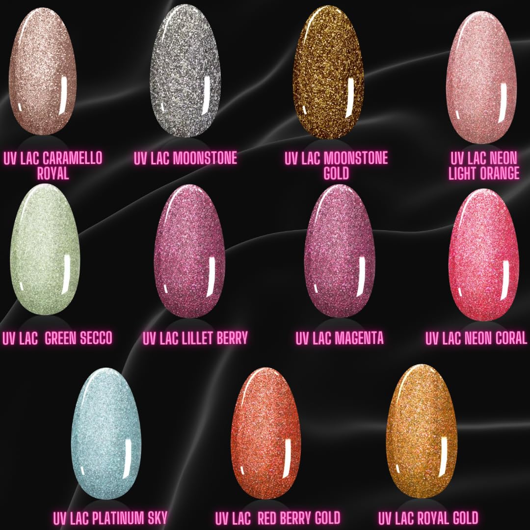 Kit Semipermanente Glamour 8ml Kit colori semipermanente ad alta pigmentazione glamour, colori glitterati intensi