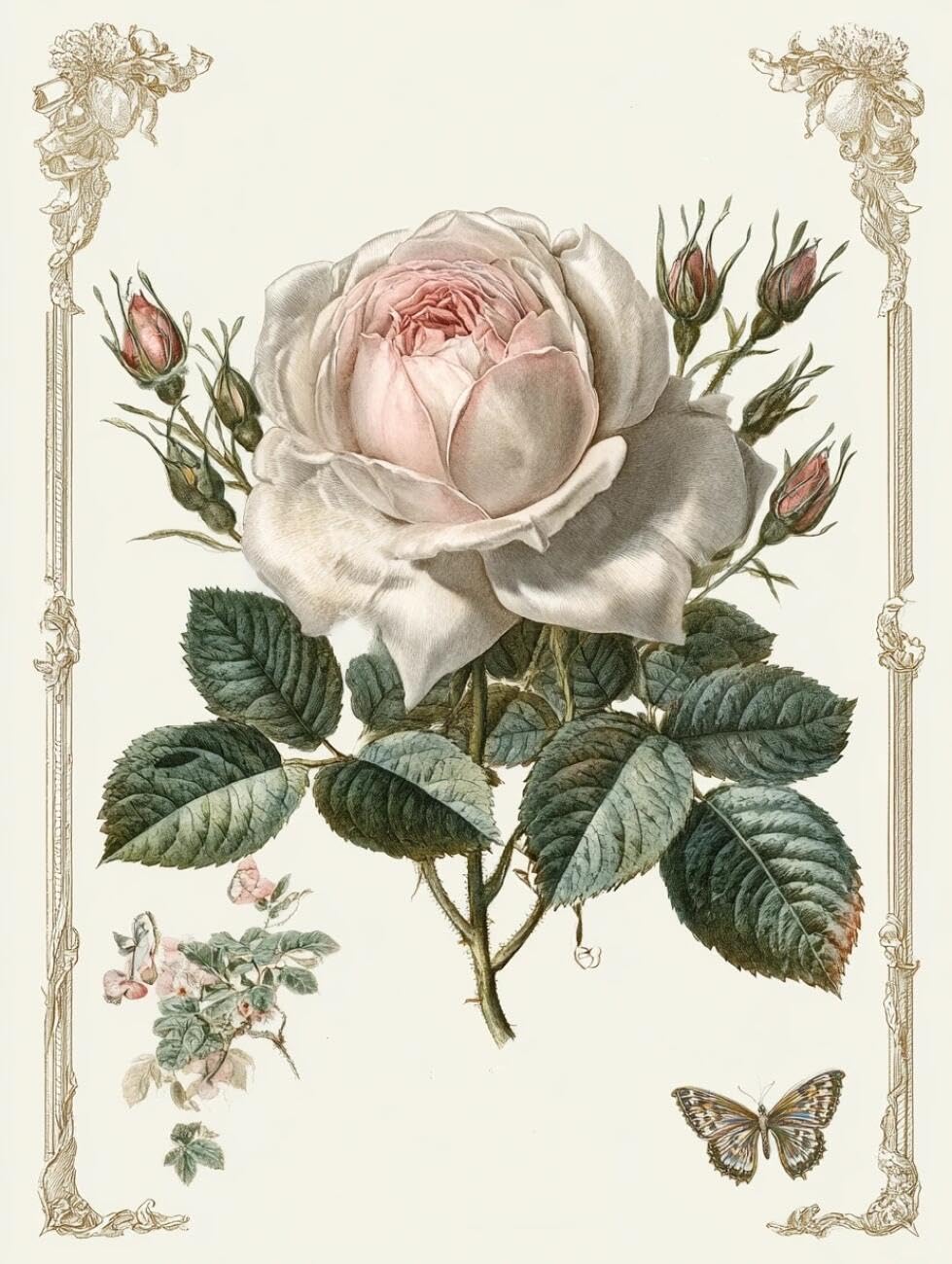 RKFLGEW Flowers 14CT Counted Cross Stitch Kits A Rose Cross Stitch Kits Embroidery Starter Set for Beginners DIY Home Decoration 40x50cm