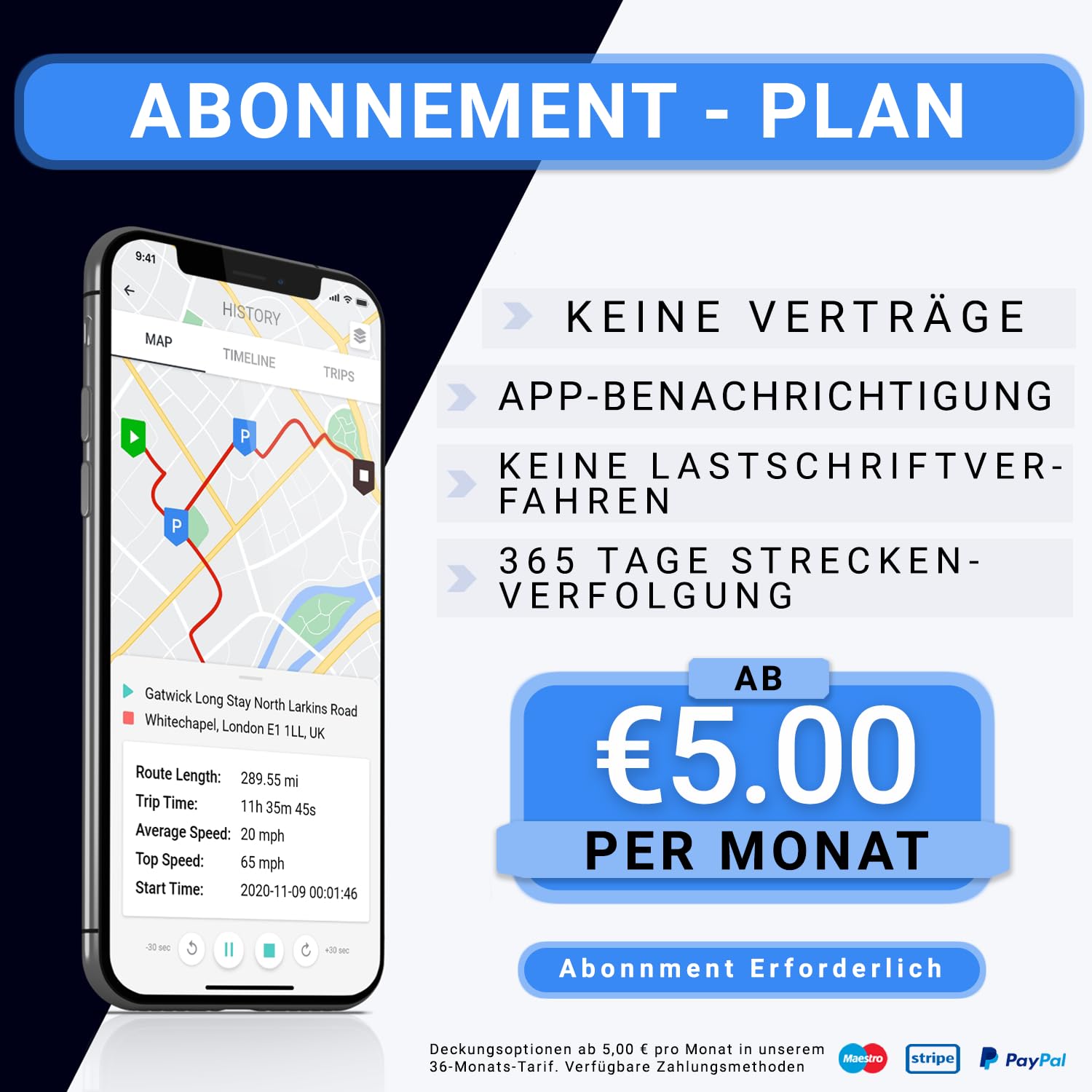 GPSLive DB2-4G GPS Tracker Auto, Motorrad, Wohnmobil, KFZ | Made in EU | Einfache Installation | Livetracking mit App | Keine SIM benötigt | GPS Tracker GPS Sender | Peilsender