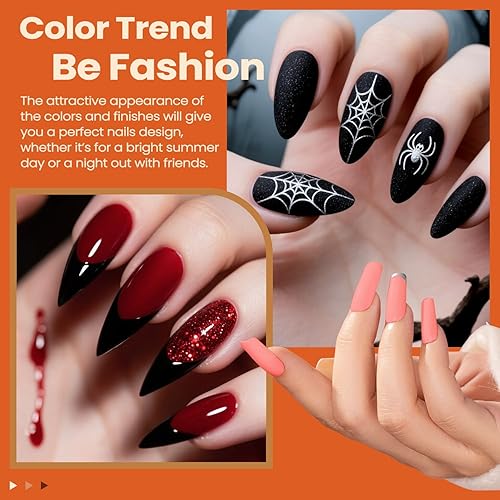 Miniatura 4 de Lavender Violets Juego de 27 esmaltes de uñas de gel para principios de primavera, colores de la Tierra, rojo, verde, amarillo, efecto de flor de