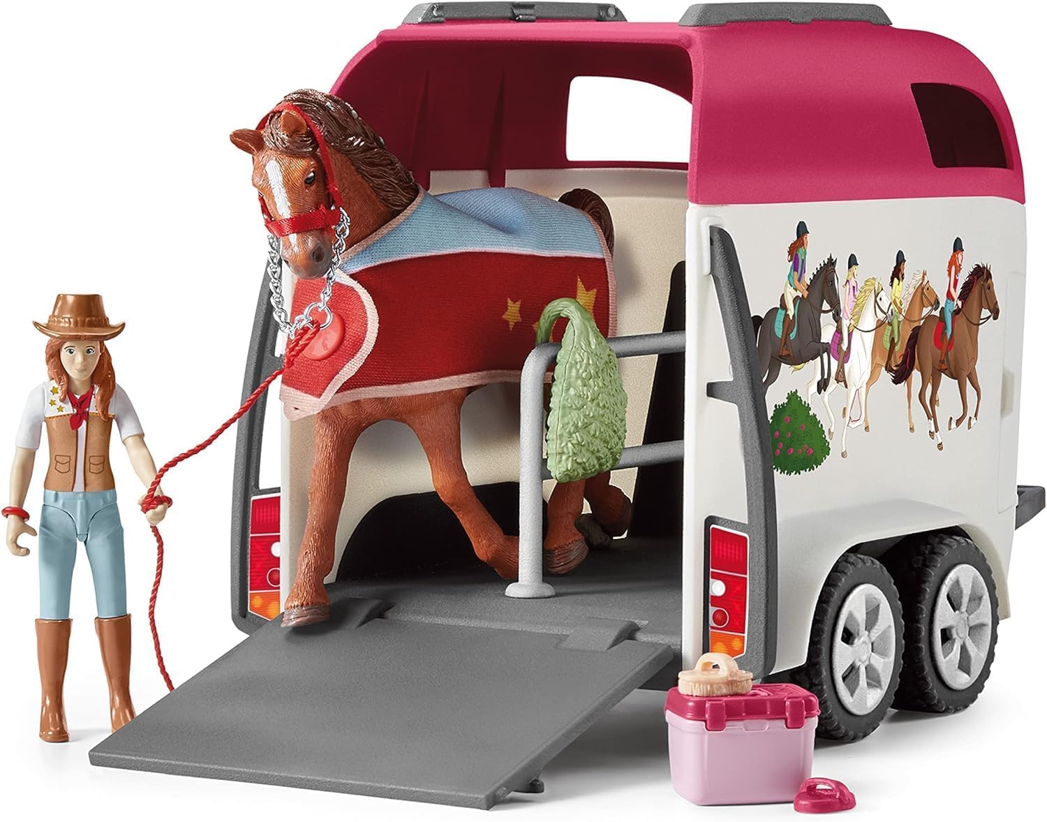 schleich HORSE CLUB | Abenteuer mit Auto und Pferdeanhänger 42535 | mit Hannah, Papa, Pferd und Zubehör | Geschenk für Mädchen und Jungen | Pferde Spielzeug für Kinder ab 5 Jahren | Set aus 110 Teilen