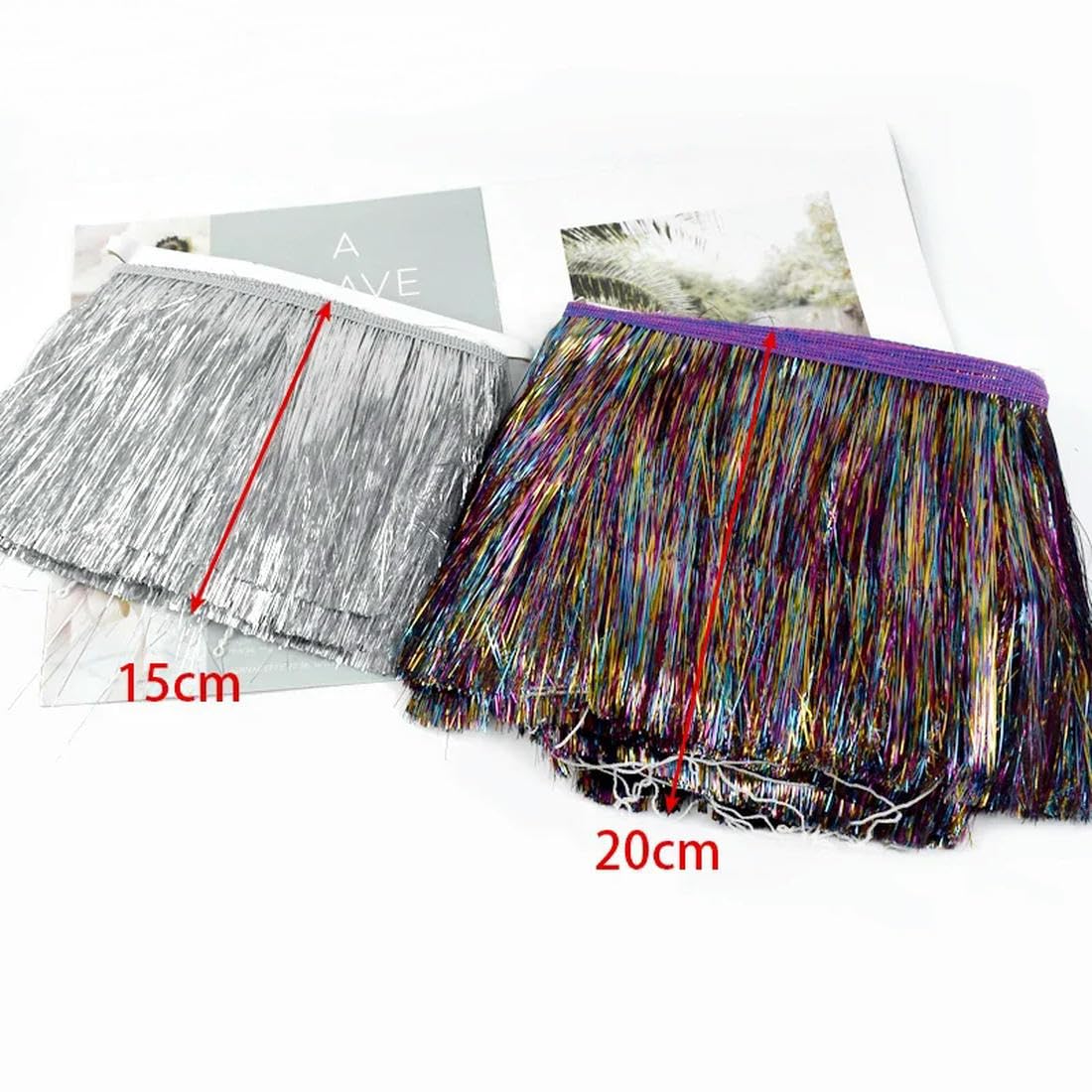10/20M 10/15/20cm Franges à Paillettes Colorées Gland Dentelle Robe Latine Vêtements de Scène Rideau Glands Garniture Ruban DIY Accessoires de Couture