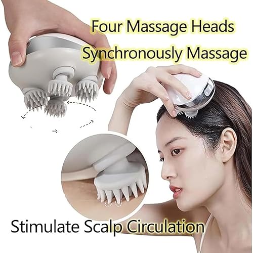 Miniatura 4 de Masajeador de cuero cabelludo, masajeador de cabeza para el crecimiento del cabello con 3 modos, masajeador impermeable recargable para mascotas