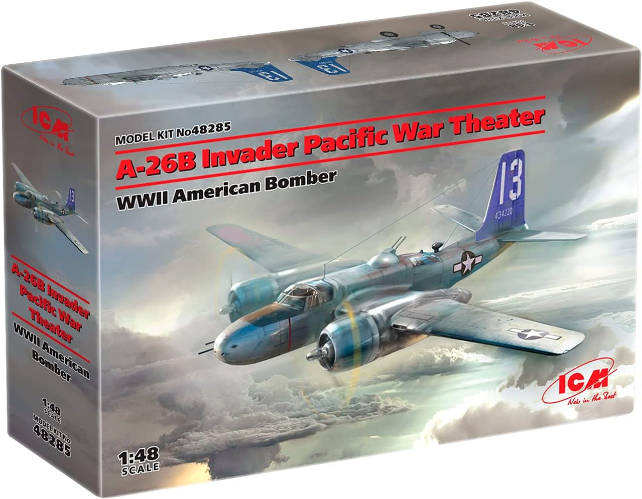 ICM 48285 - Plastic Military Airplane A-26В Invader Pacific War Theater, WWII American Bomber - Scale 1:48