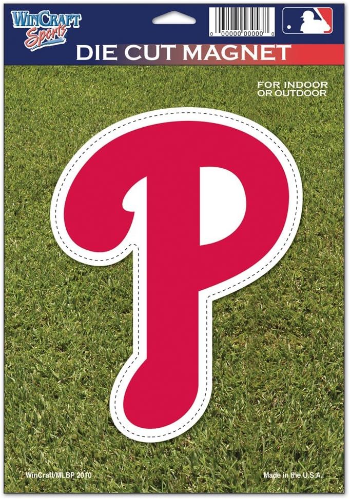 MLB Philadelphia Phillies 79733010 Die Cut Logo Magnet, Small, Black