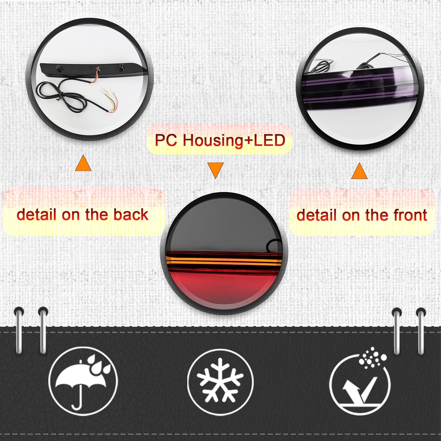 2Pc Full LED Rear Bumper Reflector Lights Kit for Chevy Suburban 2021 2022 2023 2024 Tail Lamp Brake Fog Lamps Daytime Running Light Turn Signal Lamp Accessories (Smoked)