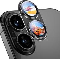 Vista 1 de Uyiton Protector de lente de cámara compatible con iPhone 17, no es fácil de romper, fuerte absorción, compatible con fundas, cubierta de pantalla