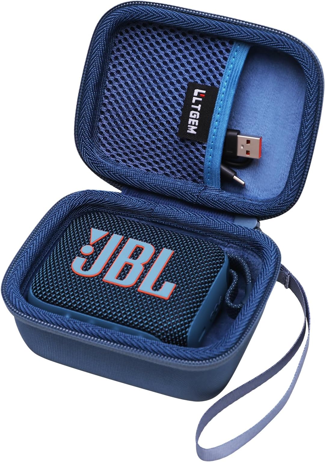 LTGEM Case Compatible with JBL Go 4 / Go 3 / GO 5 Ultra-Portable Waterproof Speaker, Blue