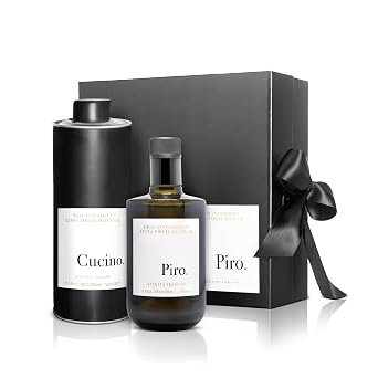 The Essential Duo Premium Extra Virgin Olive Oil Gift Set | Piro 500ml + Cucino 750ml | Cold-Pressed, Early Harvest, Italian EVOO | Gourmet Gift for Cooking & Finishing