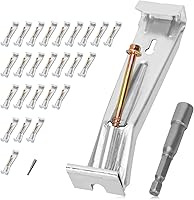 Dgavxa 25-Pack 5 Inch Hidden Gutter Hangers with Pre-Inserted Rust-Resistant Screws & 1/4" Hex Drill Bit for K-Style Aluminum Gutters