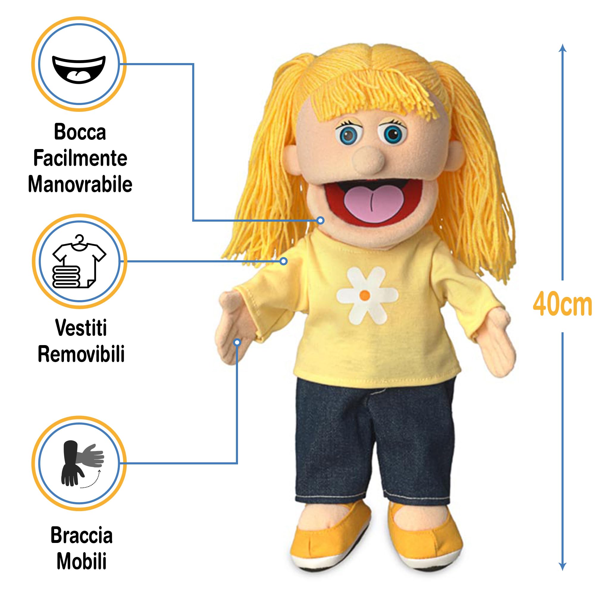 14" Katie (Peach) by Silly Puppets