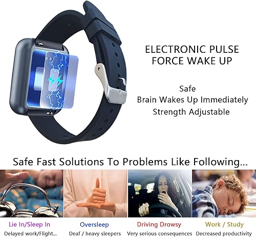 Miniatura 2 de Reloj despertador digital de choque eléctrico para adultos y sordos, reloj inteligente sin repetición con aplicación Bluetooth, batería de carga