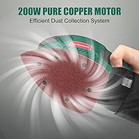 Vista 2 de HYCHIKA - Lijadora de detalles, 14,000 OPM, herramienta eléctrica compacta con 12 papeles de lija, sistema de recolección de polvo eficiente