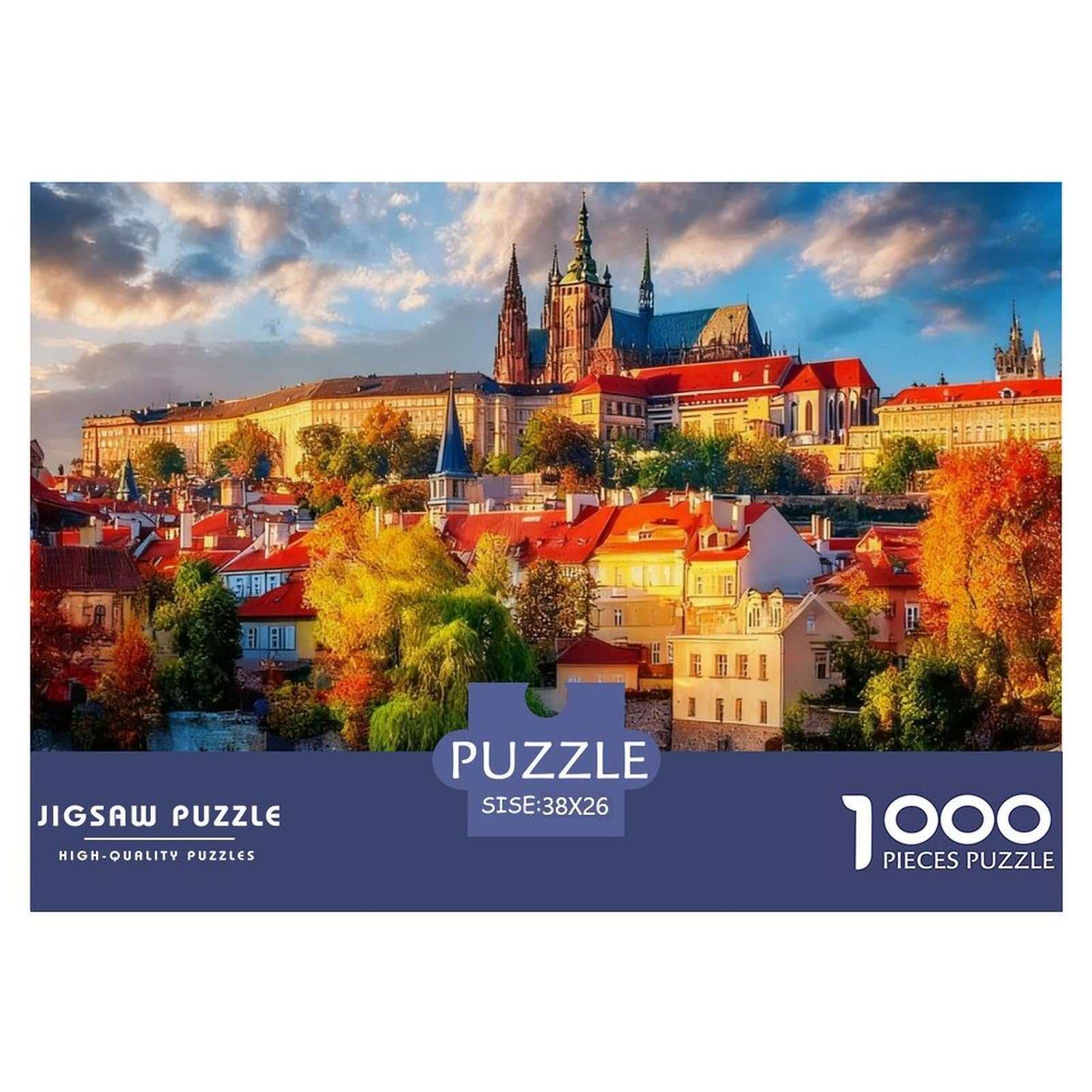 Jigsaw Puzzles 1000 Pieces Prague Castle Puzzles 38x26cm/1000pcs Gift For Kids Challenging Creative Family Game DIY Cardboard