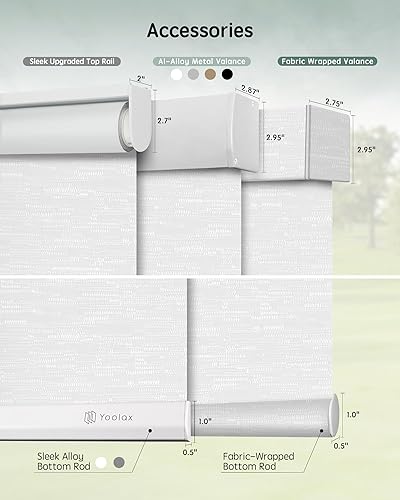 Miniatura 161 de Yoolax Persianas motorizadas con control remoto, persianas inteligentes opacas para ventanas, persianas enrollables motorizadas, persianas Tela