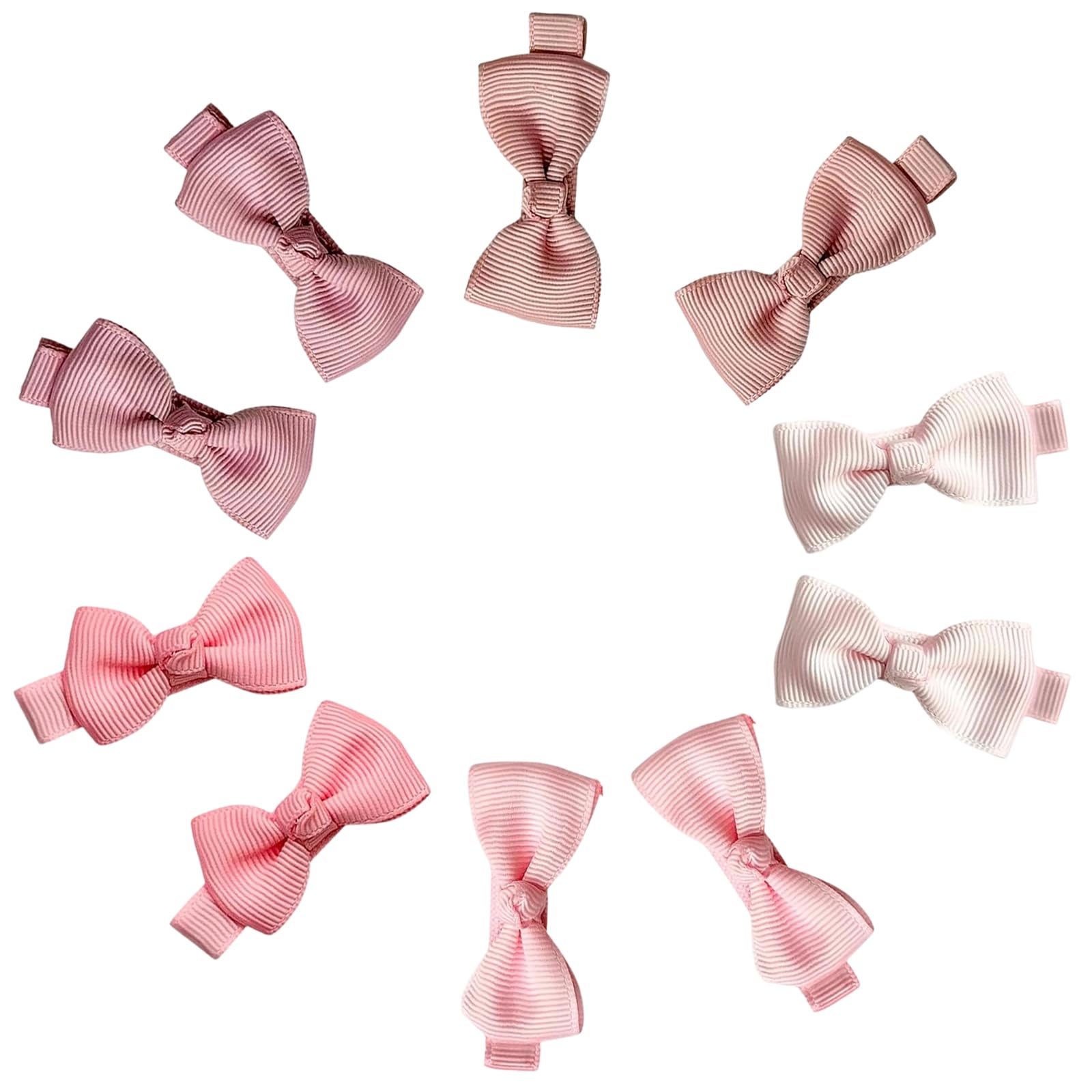 10 Pcs Baby Girls Pink Bow Hair Clips, Baby Bows Hair Clips Craft Bows, Toddler Girls Babys Bow for Fine Everyday Wear Parties Valentine's Day