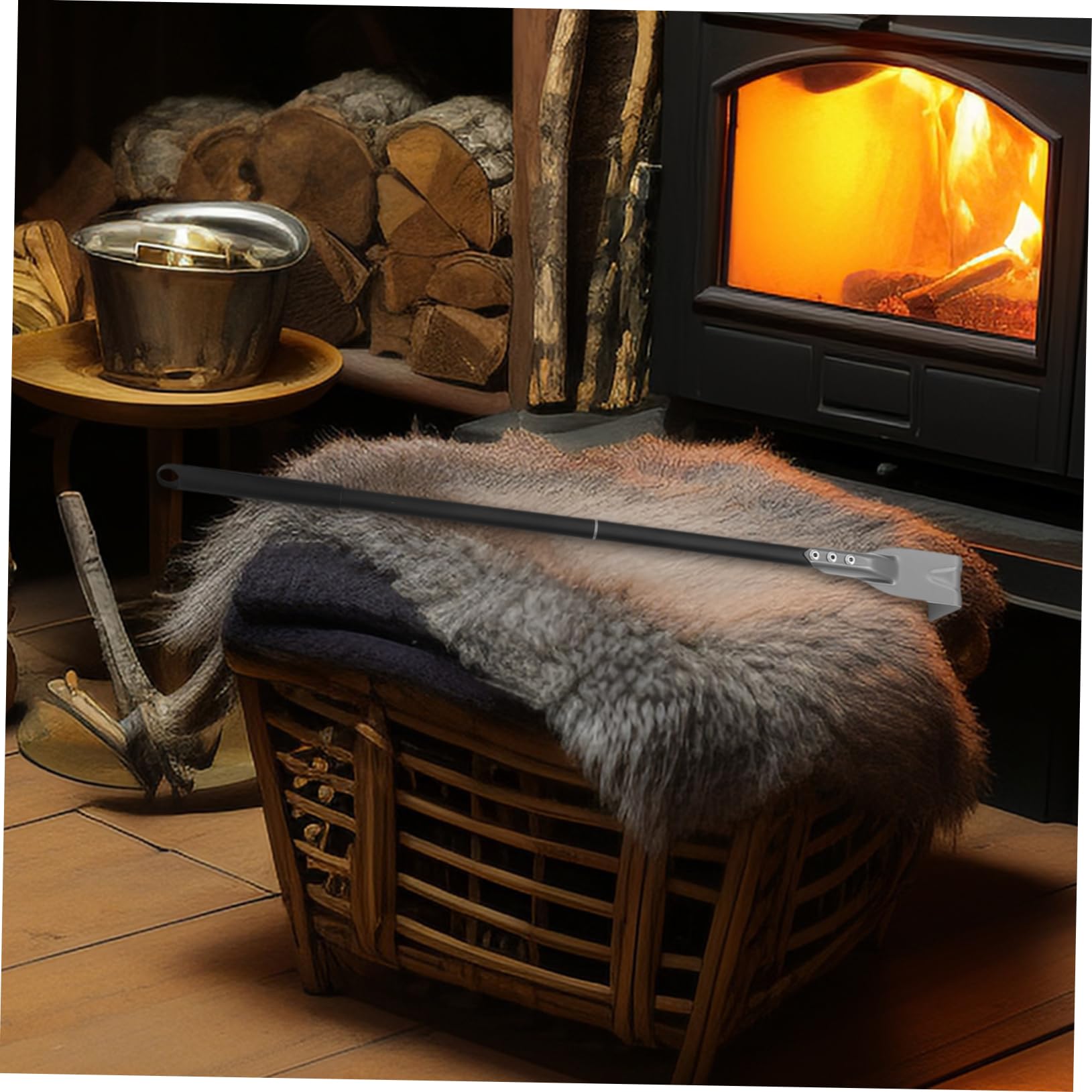 QUMIIRITY Furnace Scraper Cleaning Equipment BBQ Ash Scraper Ash Tool Fireplace Cleaning Supply