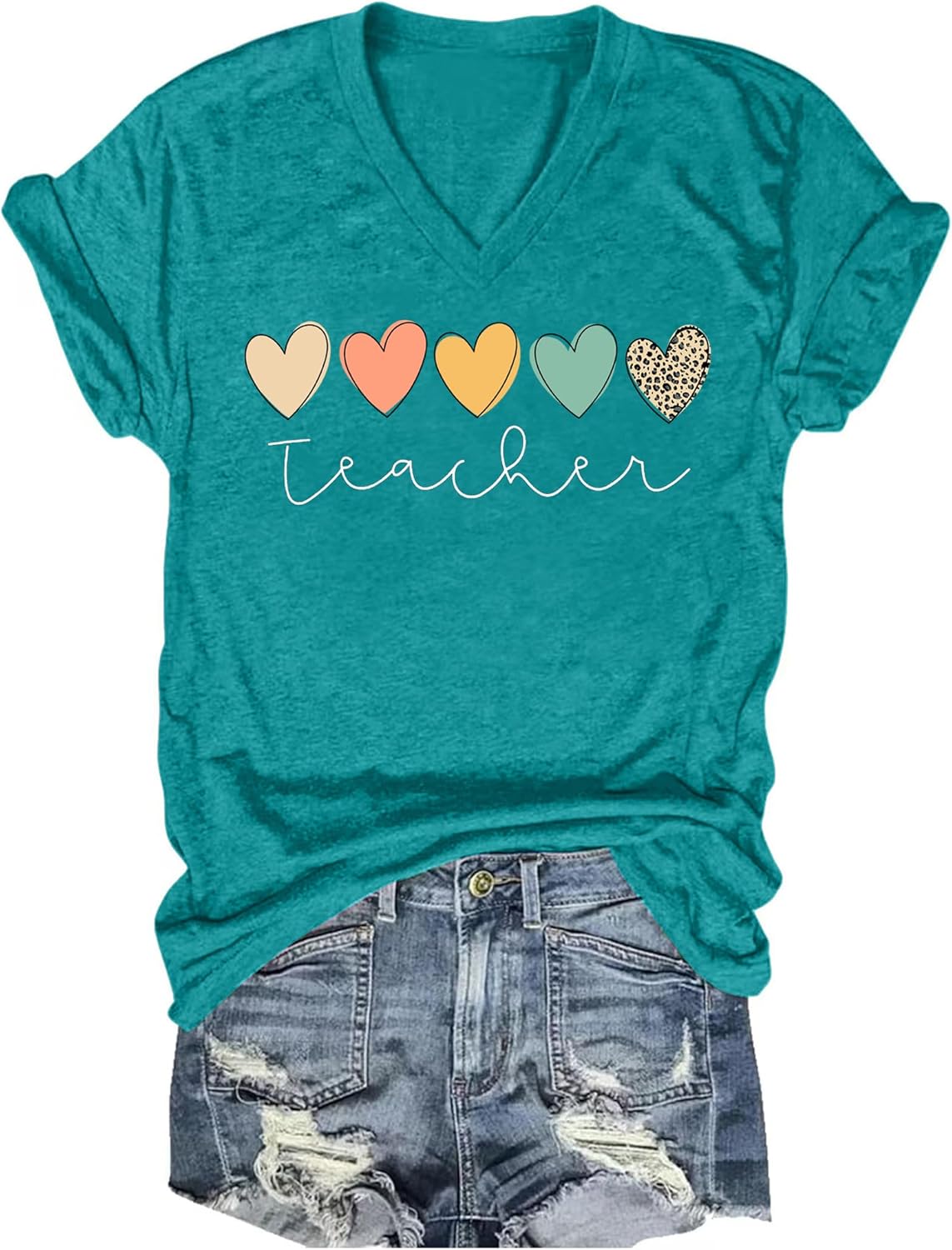 Teacher Shirts for Women: Teach Print T-Shirts Teaching Gift Tees Inspirational Vneck Shirt Tops