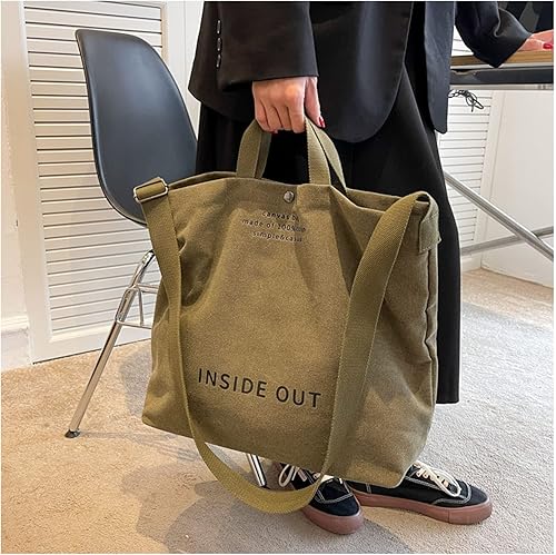 Vista 5 de Bolsos de lona para mujer, bolso de trabajo casual para hombro, bolso cruzado con asa superior, bolsos cruzados