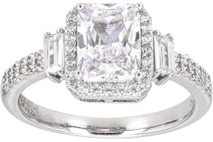 Cubic Zirconia Rhodium Over Sterling Silver 3.47ctw Ring for Women
