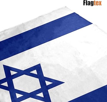 Israel Flag 5ft x 3ft National Flag White with Blue Star of David Two Horizontal Stripes Premium Quality Polyester Double Stitched Brass Grommets 150cm x 90cm Indoor Outdoor Banner Display