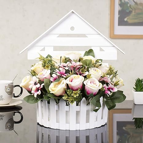 Amazon 造花 人工観葉植物 壁掛け ハンギングプランター ハンギングバスケット インテリア 枯れない花 飾り お返し 父の日 母の日 誕生日 結婚式 リビング 玄関 喫茶店 屋外 トイレ アートフラワー プレゼント 造花 オンライン通販