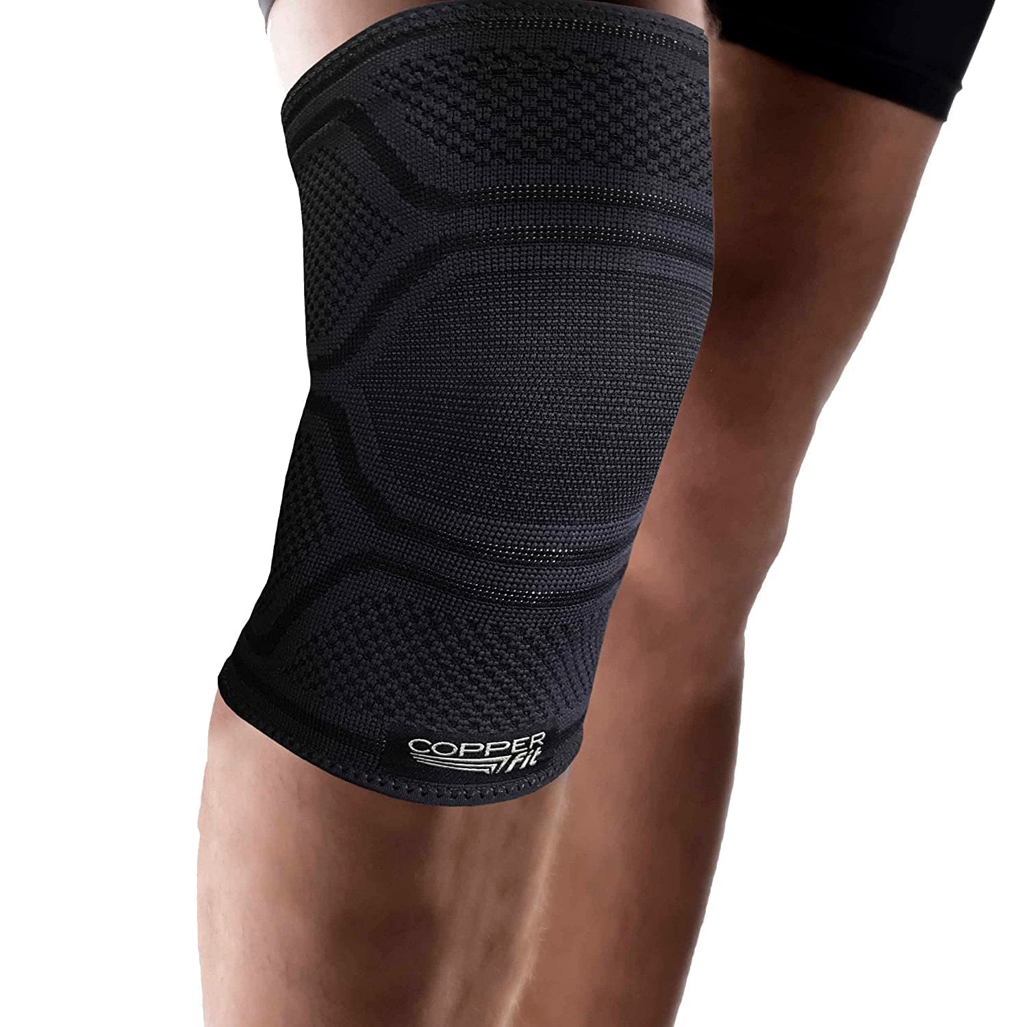 Copper Fit Elite Knee Compression Sleeve Knee Brace 2-Pack, Black (Small/Medium 12"-16")
