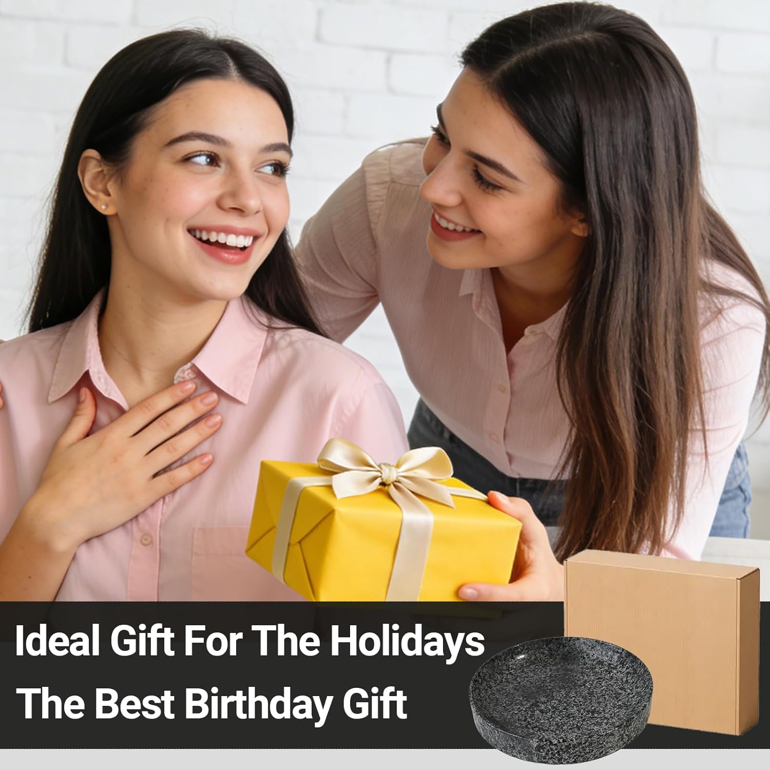 Stone Bird Bath, 10 inch Heavy Bird Bath Bowl Only for Outdoor,Tabletop, Ground Patio Garden Decor, Weather-Resistant Easy to Clean