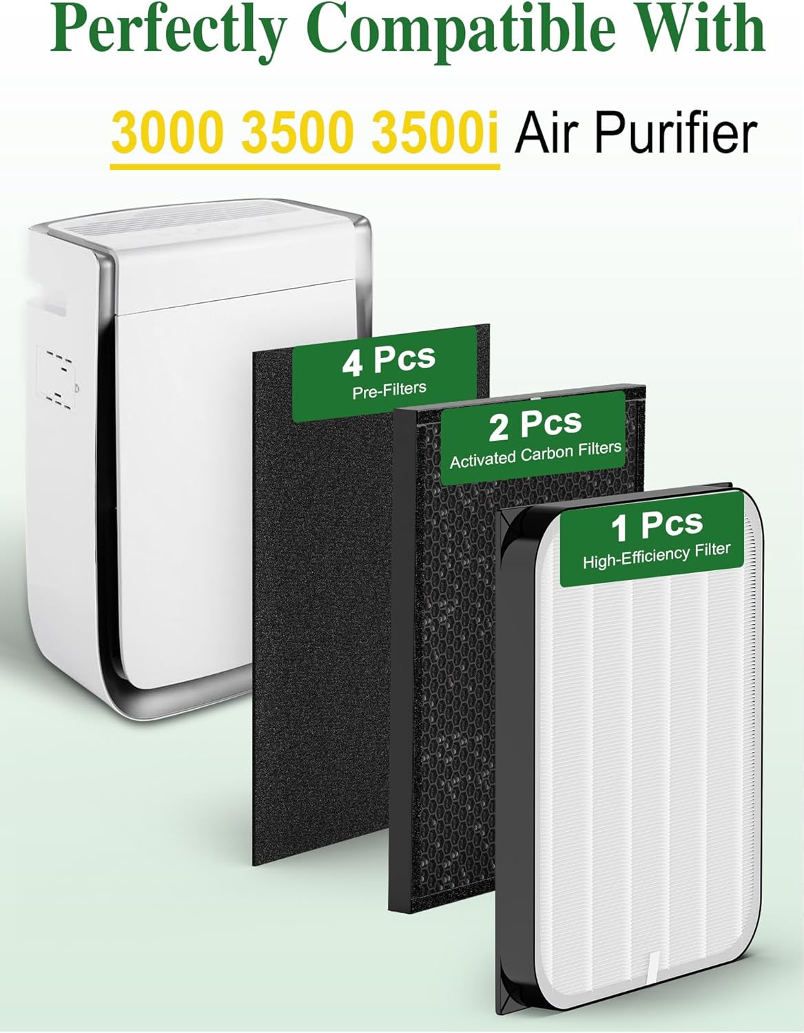Generic 3500 Replacement Filters Compatible with Air Doctor 3000 Series Air Purifier, fits Model 3000, 3500, and 3500i, 2 Premium Filter + 4 Activated Carbon Filter + 8 Pre-Filters - Image 7