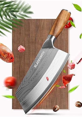 Miniatura 8 de BLADESMITH Cuchillo para cortar carne, cuchillo de corte de huesos resistente, cuchillo de deshuesado de acero inoxidable, rompedor de huesos para
