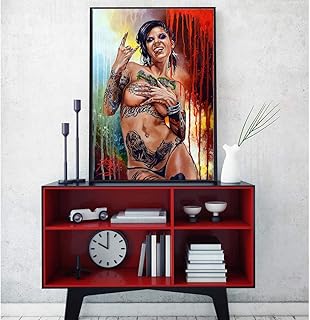 KSTORE Desnudo Tatuaje Fresco Niña Hogar Dormitorio Corredor Pared Decoración Pintura Lienzo Imprimir Chorro De Tinta Pintura Banksy,No Frame,40x60cm