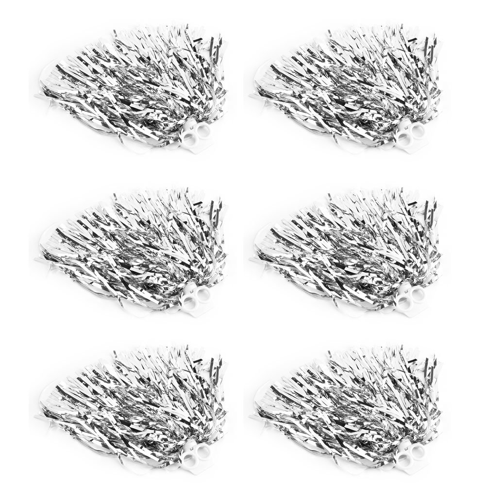 BORDSTRACT Pompon da cheerleader 7 colori lamina metallica argento