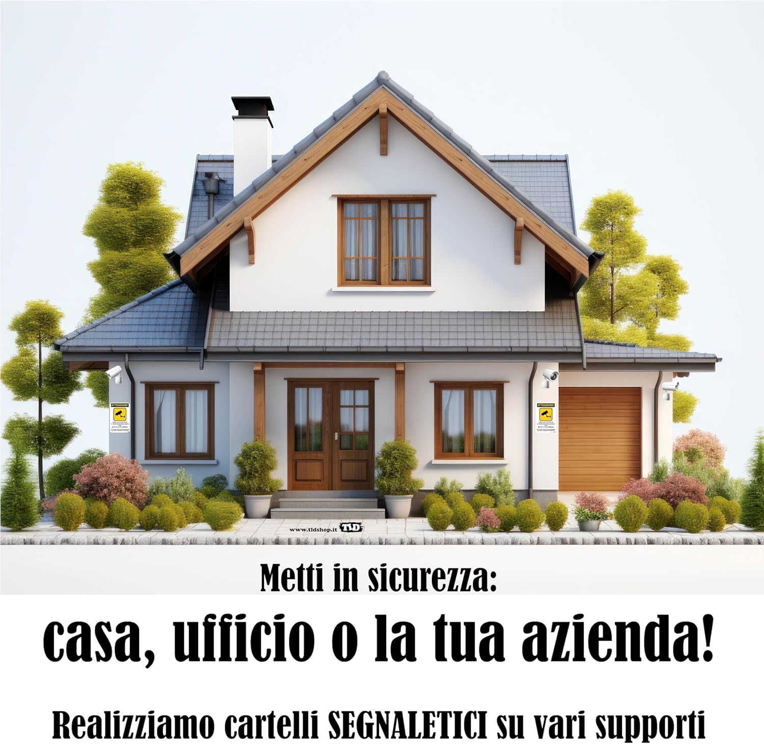 Cartello Segnaletico - ATTENZIONE FABBRICATO PERICOLANTE - 30x20cm - Pezzi 1 - Materiale: (PVC 3mm(FOREX))