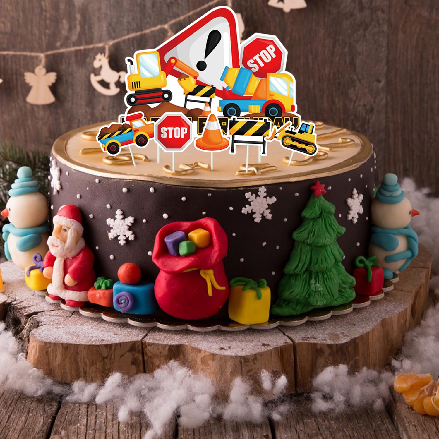 53 Stück Baustellen-Kuchen-Deko – Tortenaufleger Mit Bagger & LKW Für Kindergeburtstag