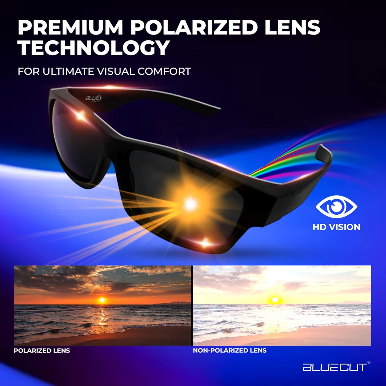 BLUE CUT Fit Over Polarized Sunglasses Driving Clip-on Over Glasses, Solar Shield Sunglasses Over Prescription Glasses - Image 7