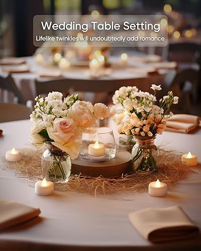 Miniatura 8 de Velas sin llama, paquete de 12 velas LED falsas, velas a pilas con temporizador automático de 6 horas para Halloween, Navidad y bodas, 1.5 x 1.25