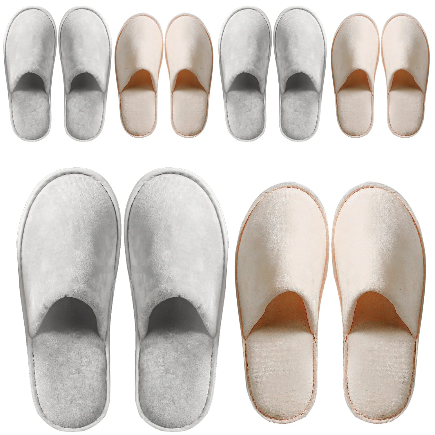 6-10 Pairs Spa Slippers, Non Slip Disposable Slippers For Guest, Washable Reusable, Which Can Be Used As Women Men, House, Indoor, Bathroom, Bedroom, Hotel, Bride Slippers