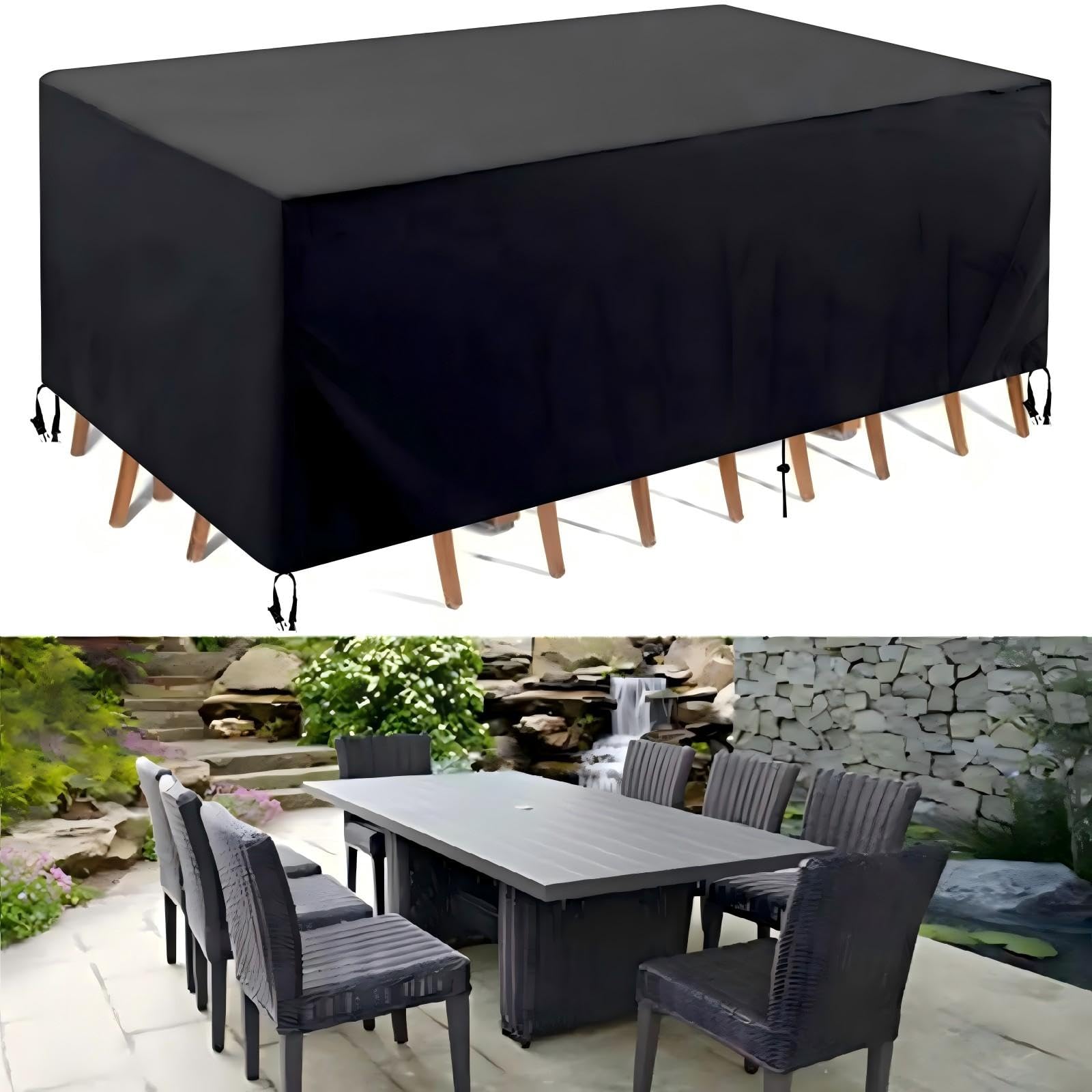 Copertura impermeabile in pelliccia da giardino, 40 x 40 x 40 cm, copertura per tavolo da patio per mobili in rattan, set di divani e sedie, extra large, protezione contro gli agenti atmosferici