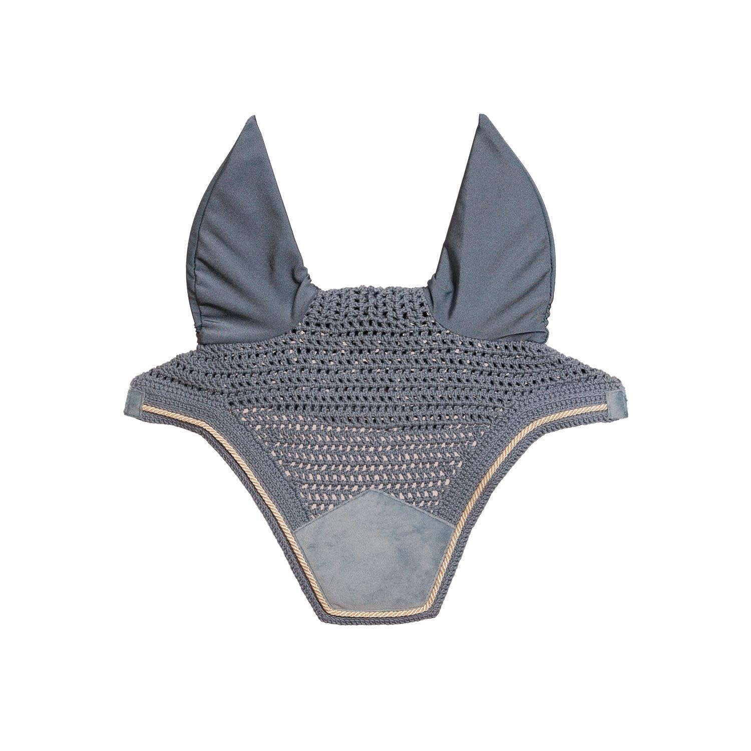 Bonnet poney Kentucky Horsewear anti-mouches Wellington Velours Bleu Clair