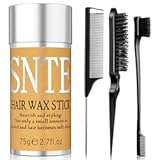 Slick Back Hair Brush & Hair Wax Stick Set - Tames Frizz & Smooths Flyaways - Sleek Ponytails&comma; Buns&comma; Edges - Styling Cream&sol;Gel&sol;Balm&sol;Pomade Stick for Women - Styling Accessories for Girls & Kids