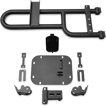 Jeep Licensed by Redrock HD Tire Carrier for OEM Tail Gate with Jeep Logo Compatible for 07-18 Jeep Wrangler JK
