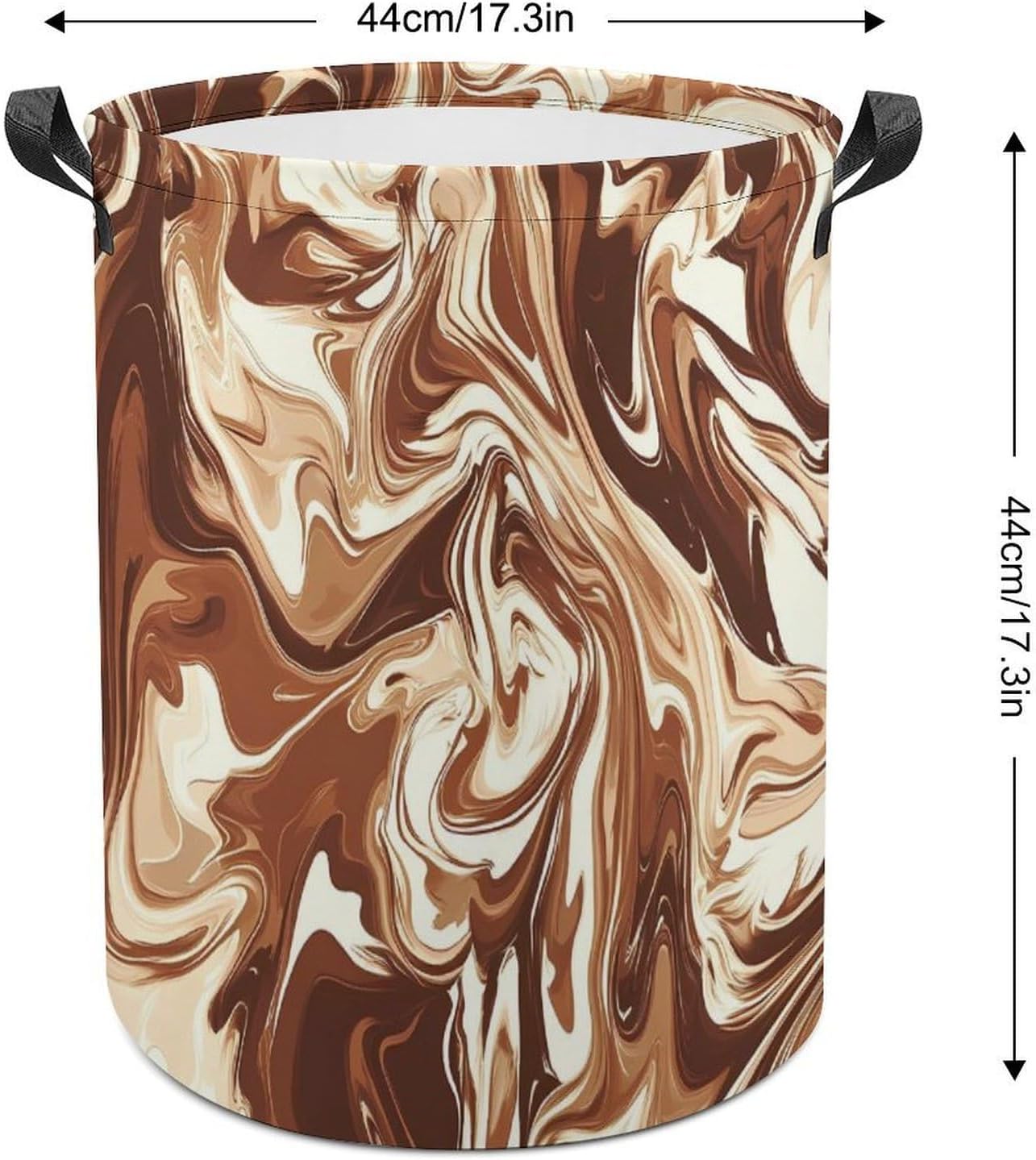 Melted Chocolate Camouflage Laundry Hamper Basket for Home Bathroom | clothes storage,handle,large capacity,oxford