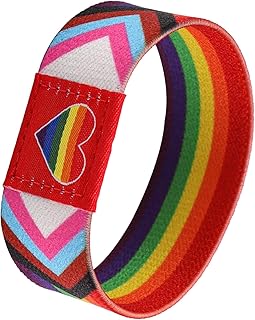 Rainbow LGBT Pride Bracelet for Women Men, Stretch Elastic Band, LGBTQ Wristbands for Pride Month Decorations, Trans Lesbian Accessories Outfits Merch Gifts