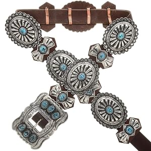 Alltribes Navajo Kingman Turquoise Silver Concho Belt Santa Fe Style on Custom Sized Genuine Leather 0002
