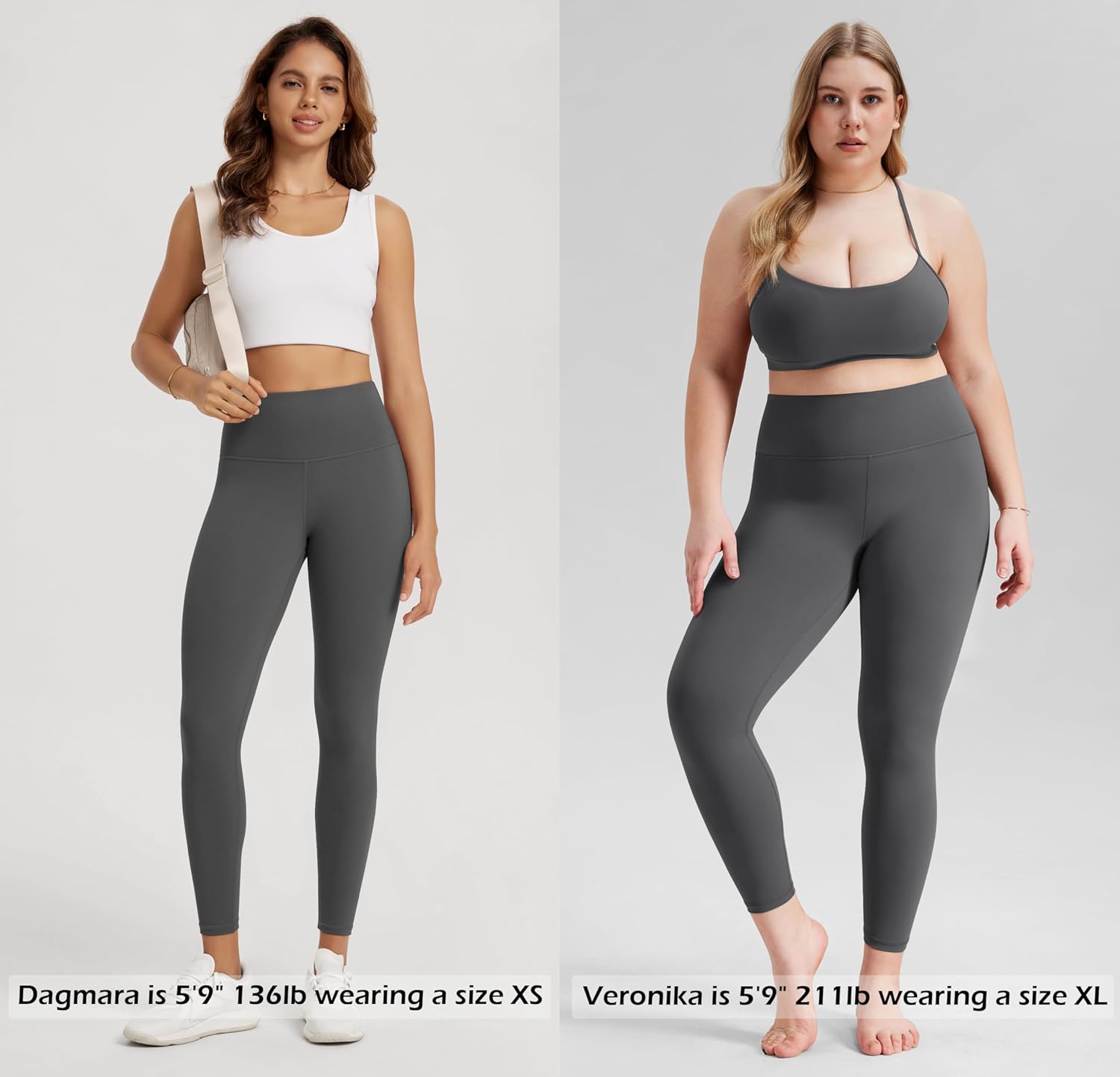 ODODOS Women's High Waist Workout Leggings 2-Pack Tummy Control Yoga Pants - 25" / 28" Inseam, ODLEX Fabric-Squat Proof