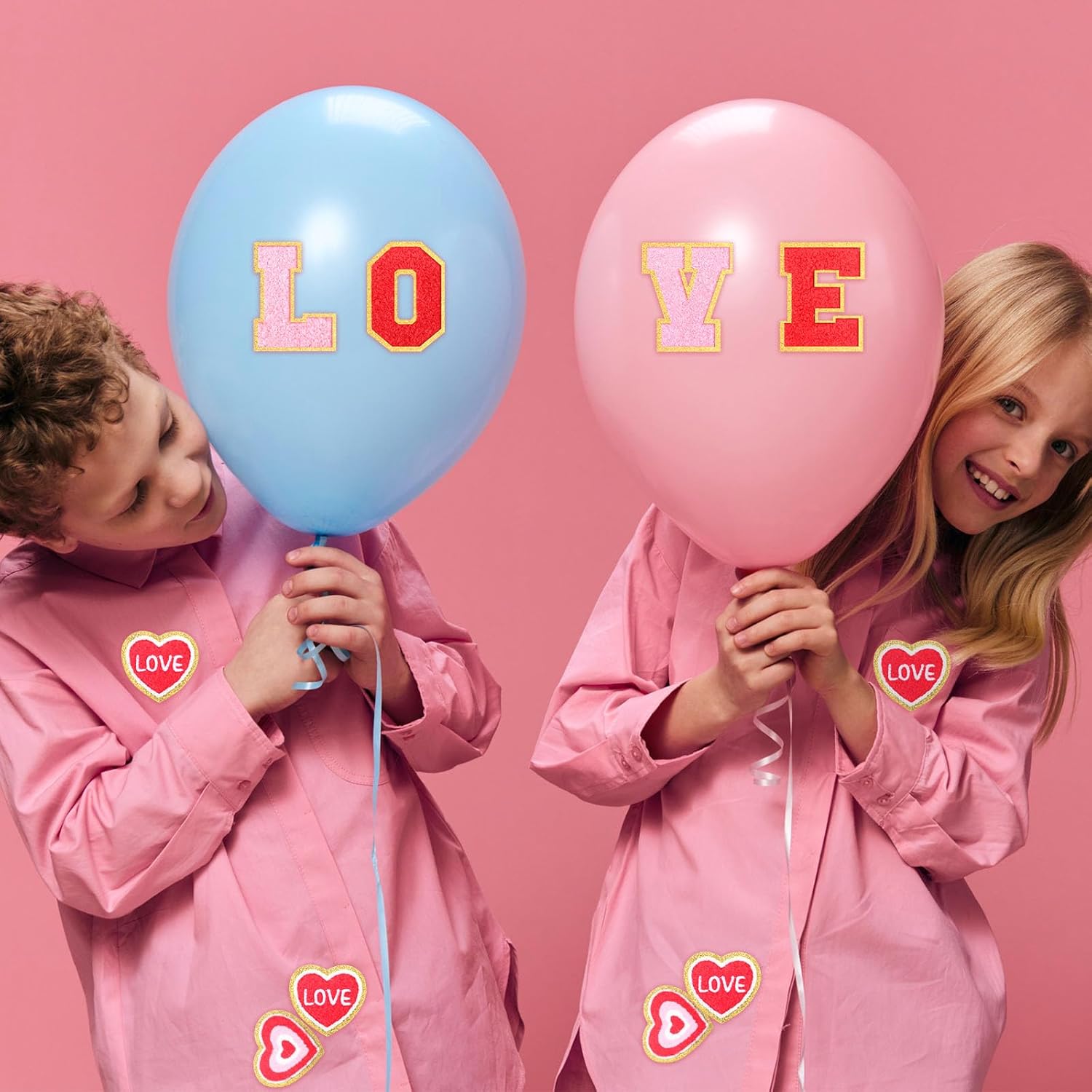 Knitgrip 62 Pcs Valentine‘s Day Patches Chenille Red Heart Shape Iron on Patches Self Adhesive Letters Sew Embroidered Applique for Clothing, Jackets, Handmade Applique Emblem Accessory